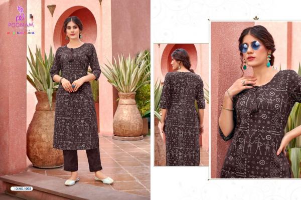 Poonam Rockstar Rayon Slub Kurti With Bottom Collection 